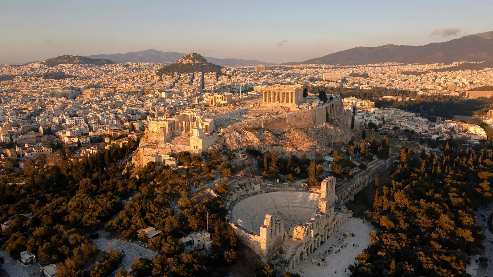 athens and acropolis view